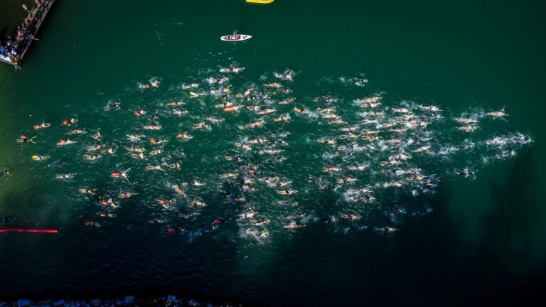 swimmers in Green Lakes, Vilnius